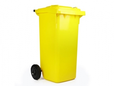 Contenedor de Basura con Ruedas 120 Litros Amarillo Weber